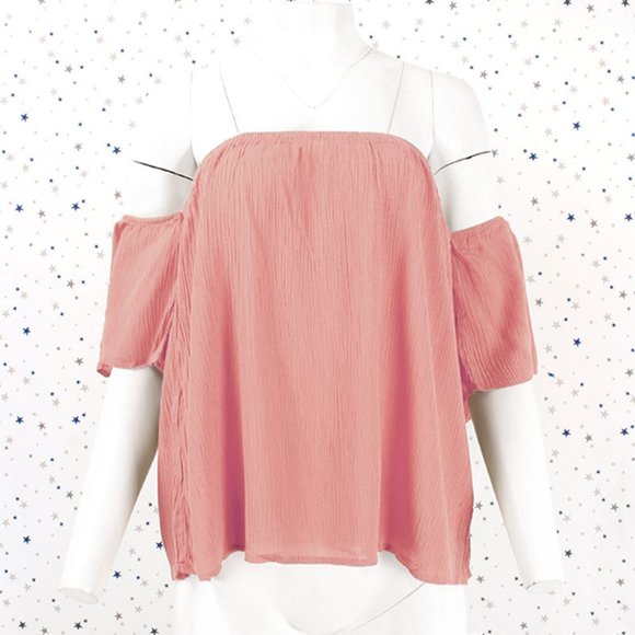 Tops - Plus Size Off Shoulder Blouse Top Mauve